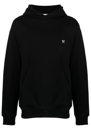 GmbH logo-embroidered organic cotton hoodie - Black