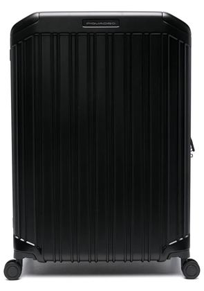 PIQUADRO logo-lettering embossed suitcase - Black