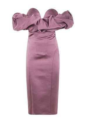 Elisabetta Franchi off-shoulder puff-sleeve dress - Purple