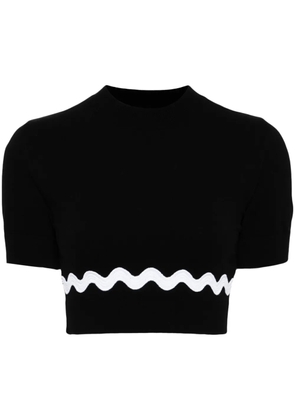 Patou Wave cropped sweater - Black