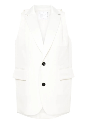 sacai pleat-detailing waistcoat - White