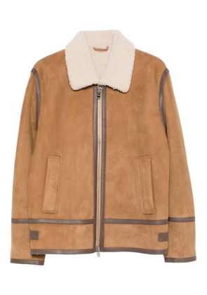 DONDUP zip-up leather jacket - Brown