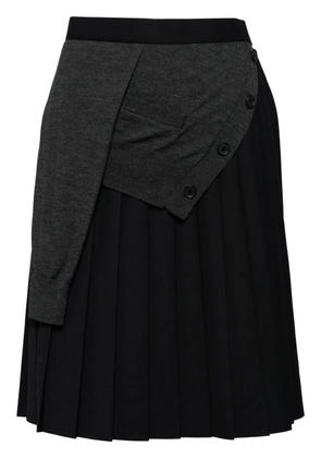 Kolor asymmetric layered midi skirt - Blue