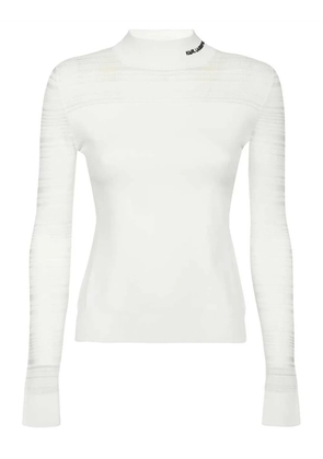 Karl Lagerfeld logo-embroidered top - White