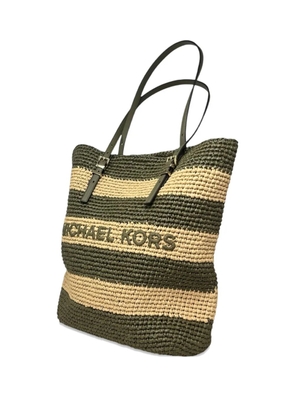 Michael Kors striped buckle tote - Green