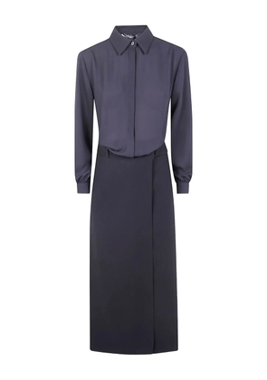 DRHOPE shirt-style wrap midi dress - Black