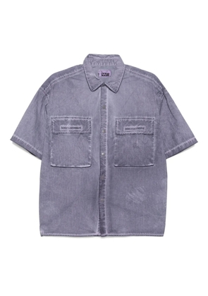 izzue logo-embroidered shirt - Purple