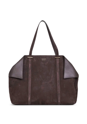 Ferragamo Gancini suede shoulder bag - Brown