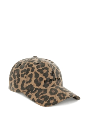 ANINE BING Jeremy leopard-pattern baseball cap - Neutrals