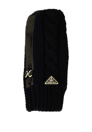 Prada enamel-triangle logo gloves - Black