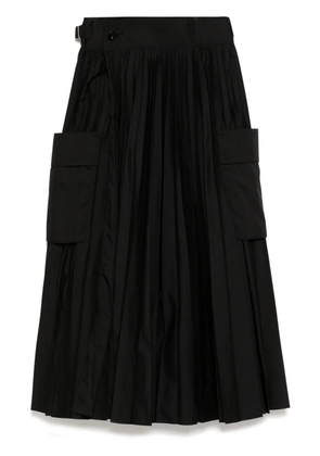 sacai pleat detailed skirt - Black