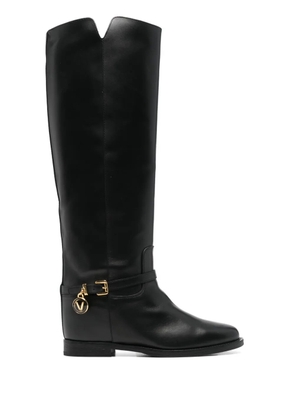 Via Roma 15 logo-charm boots - Black