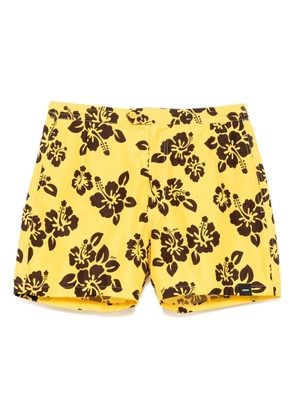ASPESI hibiscus-print swim shorts - Yellow
