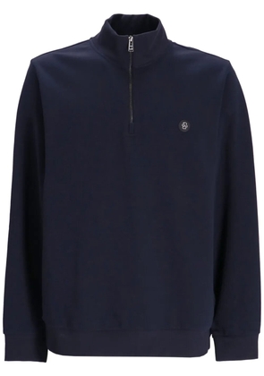 BOSS logo-patch sweatshirt - Blue