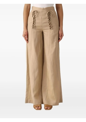 TWINSET lace-up wide-leg trousers - Neutrals