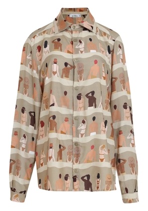 Amir Slama graphic-print shirt - Neutrals