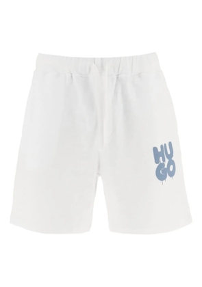 HUGO Dolivar Graffiti-logo shorts - White