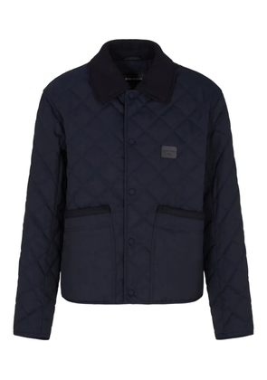 Emporio Armani quilted panelled padded jacket - Blue