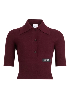 Patou logo-patch polo top - Red
