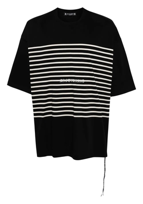 Mastermind Japan stripe-print cotton T-shirt - Black