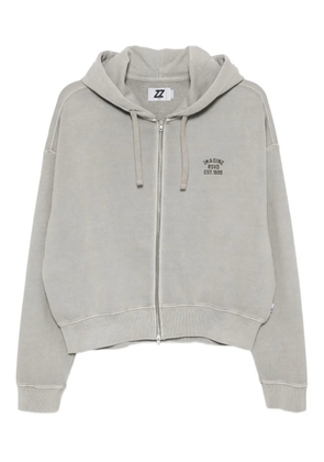 izzue logo-embroidered hoodie - Grey