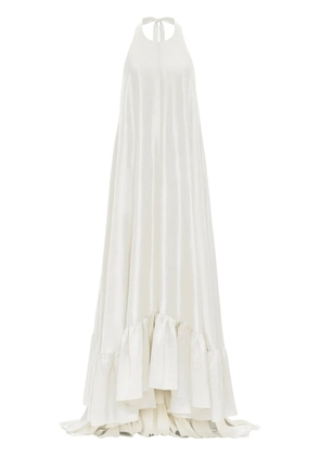 AZEEZA Sadie silk gown - White