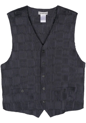 Issey Miyake Pre-Owned 2000 V-neck plissé vest - Blue