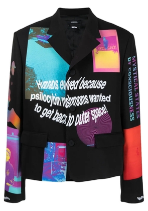 MSFTSrep graphic-print denim jacket - Black