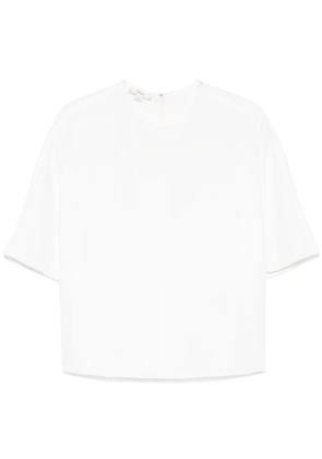 Vince satin-trim crepe blouse - White