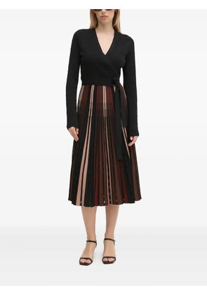 DVF Diane von Furstenberg wrap pleated midi dress - Black