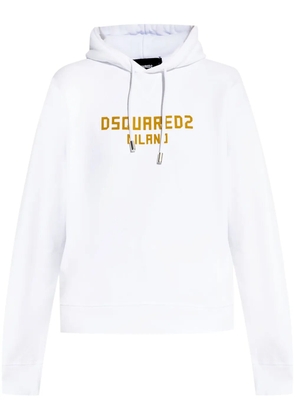 DSQUARED2 logo-print hoodie - White