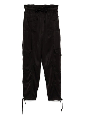GANNI washed satin trousers - Black