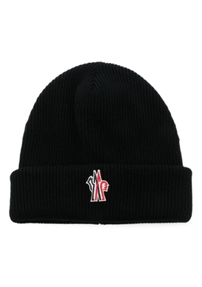 Moncler Grenoble logo-patch beanie hat - Black