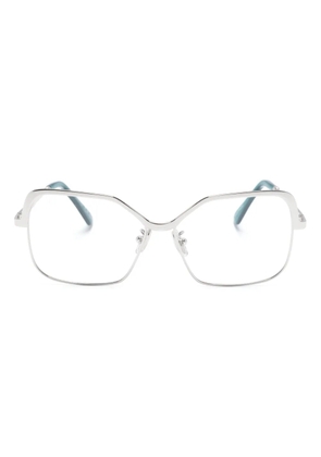 Marni Eyewear logo-debossed square-frame glasses - Silver