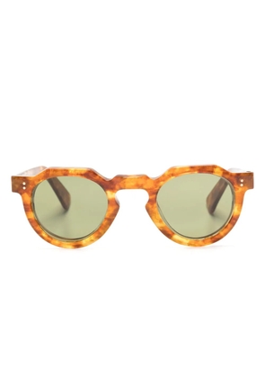 Lesca Crown tortoiseshell round-frame sunglasses - Brown