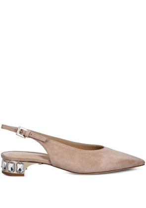 Baldinini embellished slingback flat pumps - Neutrals