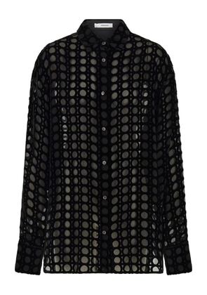 Ferragamo devoré-effect velvet shirt - Black