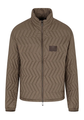 Emporio Armani chevron-quilted down jacket - Neutrals
