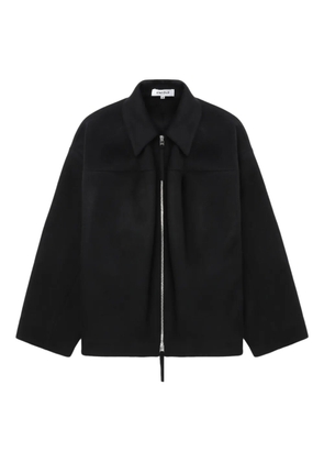 Enföld zip-front collared jacket - Black