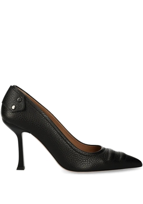 BOSS 95mm textured-leather pointed-toe heeled pumps - Black