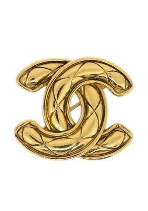 CHANEL Pre-Owned 1980-1990s quilted CC brooch - Gold