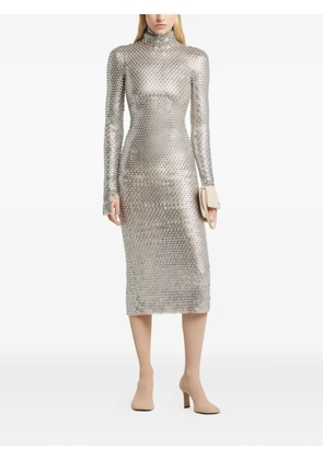 Courrèges embellished high-neck midi dress - Silver
