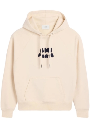 AMI Paris logo-appliqué hoodie - Neutrals