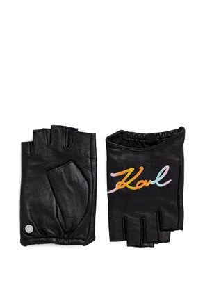 Karl Lagerfeld K/Swing palm-free leather gloves - Black