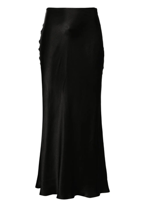 MANURÍ Sunny satin midi skirt - Black