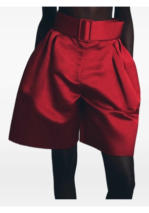 Rosie Assoulin belted pleated shorts - Red