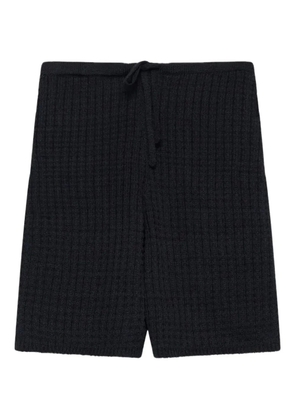 The Elder Statesman textured drawstring shorts - Black