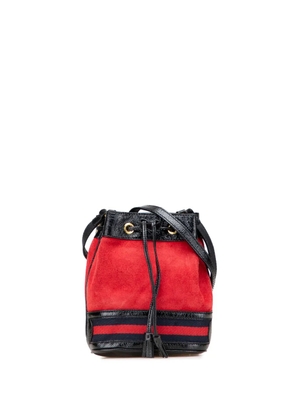 Gucci Pre-Owned 2016-2025 Mini Suede and Patent Web Ophidia bucket bag - Red