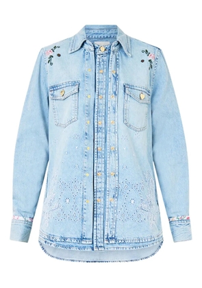 Camilla layered embroidered shirt - Blue