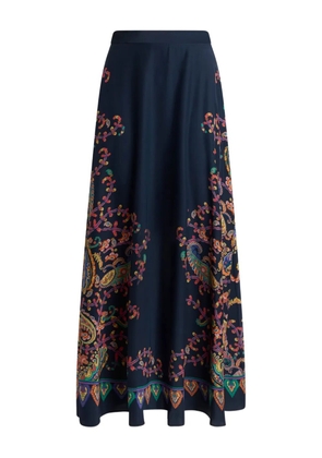 ETRO paisley-print maxi skirt - Blue